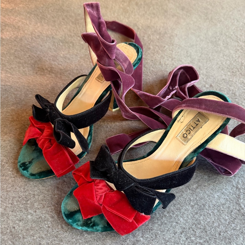 The Attico multicolor velvet bow heels - Picture 5 of 8
